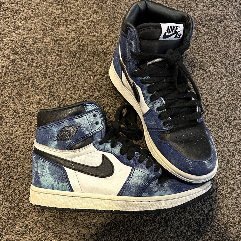 Nike Air Jordan High Tops - Blue, Black, and White